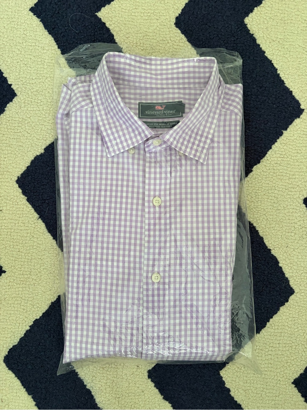 Vineyard Vines Men's pink and White Gingham Button-Down Shirt